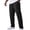 01#Black, variant on Men's Casual Straight Leg Trousers - Breathable Relaxed Fit Pants with Design Patch