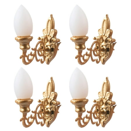 

Weijiyouyu 4pcs Simulated Wall Lamps Mini Luminous Wall Lamp Sand Table DIY Materials