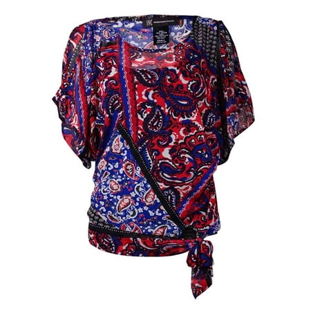 - INC International Concepts Women's Tie Waist Printed Top (M, Mix Paisley)