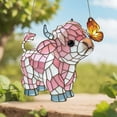 thumbnail image 6 of Cow Butterflys 2D Flat Cow Suncatcher Colorful Acrylic Stained Glass Style Window Hanging, Farm Animal Sun Catcher Decor for Home Window Sunroom Garden Farmhouse Gift, HAODEJW, Pink, 6 of 8