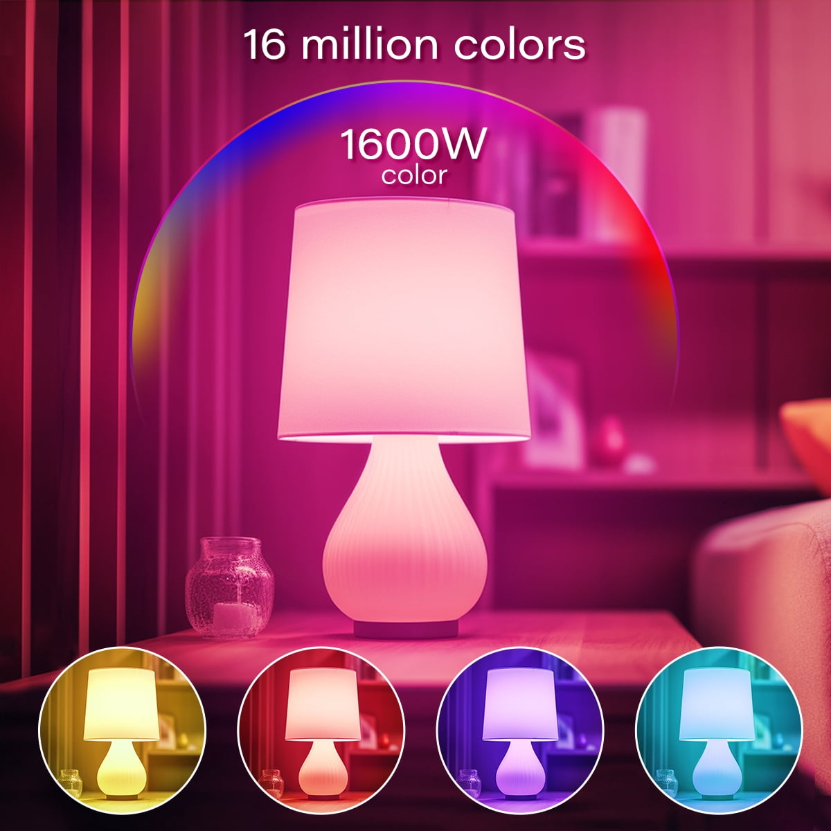 4 Pack E12 Smart WiFi LED Light Bulbs Music Sync RGB+CCT Color Changing Dimmable Candle Bulbs App & Voice Control Compatible with Alexa Google Home Timer & Group Control 2.4GHz WiFi