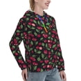 thumbnail image 2 of Yiaed Ripe Red Cherry Print Womens Casual Hoodies Crew Neck Long Sleeve Sweatshirts With Pocket Pullover Tops Women's Hooded Sweatshirt-XX-Large, 2 of 5