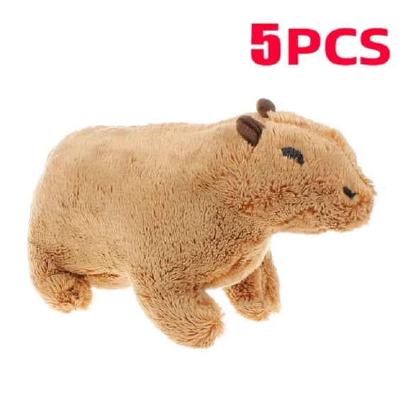 Reallilfe Capybara Jouet en Peluche Mignon Brun Capybara Poupée en Peluche Duveteuse Animaux en Peluche Cadeau d'Anniversaire pour Garçons Enfants 18cm 5 Pcs