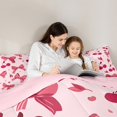 thumbnail image 5 of Homewish Kawaii Pink Bowknot Queen Comforter Set, Cartoon Cherry Leaf Plant Bedding Sets, Teens Kids Boys Girls Reversible Bedding Comforter Set, Breathable Home Decor, 3 Pieces, 5 of 8