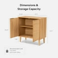 thumbnail image 3 of EYYTHUNG Accent Storage Cabinet Set of 3 Sideboard with Rattan Doors, Boho Farmhouse Buffet Cabinet Adjustable Shelf Credenza, Natural Oak, 3 of 8
