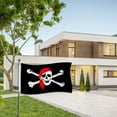 thumbnail image 6 of Ochine Pirate Jack Rackham Canvas Flag with Brass Grommets, 3 x 5 ft, Fade Proof Vivid Color and Double Stitched, Halloween Party Supplies Decorative Banner, Red, 6 of 13