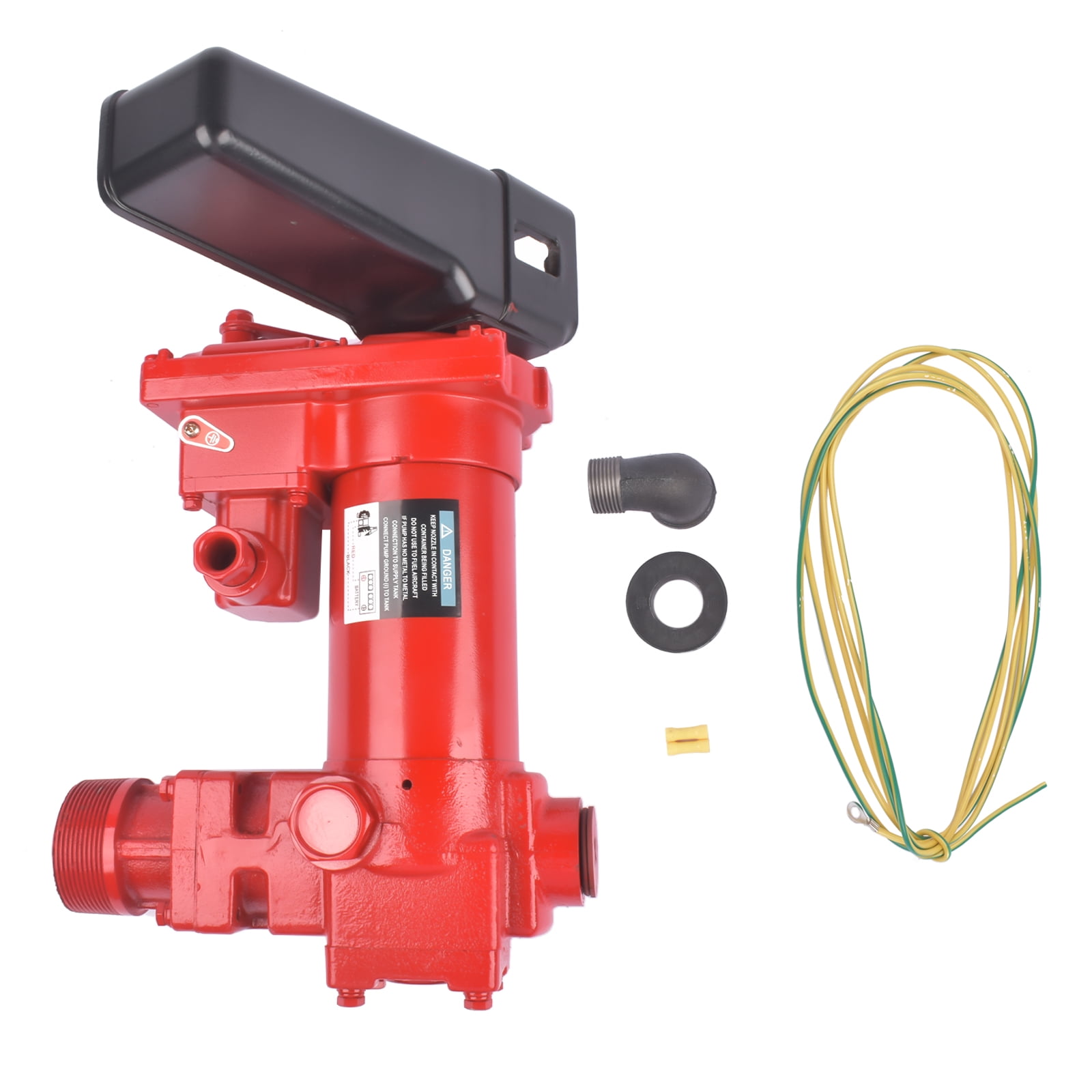 Mustrod Heavy Duty Fuel Transfer Pump 115V 15GPM for Gas Gasoline Kerosene Diesel Truck Tractor Red