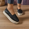 thumbnail image 3 of Women's Loafer Fashion Sneakers Faux Leather Classic Tennis Shoes Low Top Casual Walking Shoes Black 8.5, 3 of 7