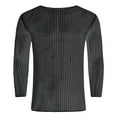 thumbnail image 4 of Krdevn Men's Street Trend Woven Solid Color Mesh Knitted Long Sleeve Top,M, 4 of 5