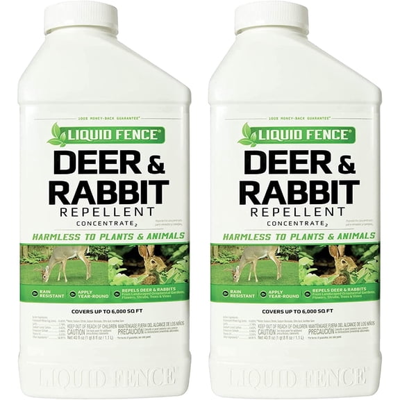 Liquid Fence Deer and Rabbit Repellent - Outdoor Liquid Repellent - 2 Pack