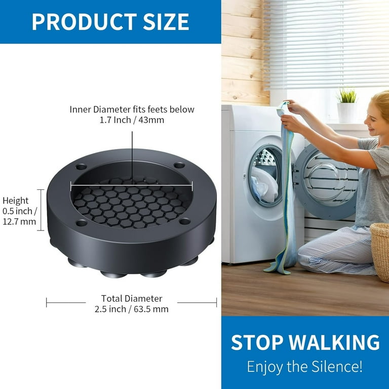 Anti Vibration Pads Heavy Duty Washing Machine Foot Pads Stabilizer,Anti-Slip and Noise Reducing - 8 PCS