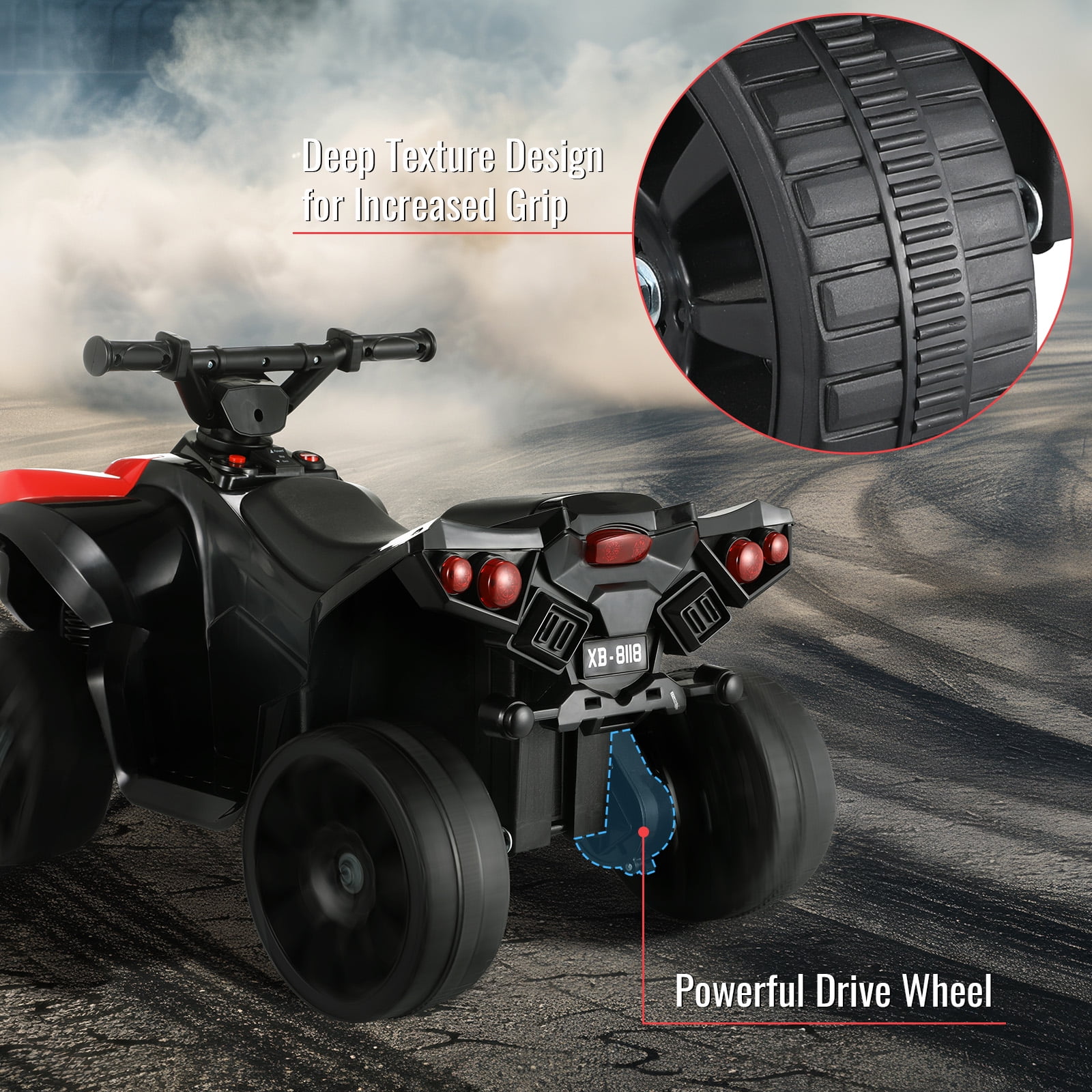 Pirecart 6V Kids Ride On ATV, 4-Wheeler Quad ATV Riding motorcycle for Toddler, Battery Powered Electric Motorized Car