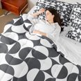 thumbnail image 5 of Castle Fairy Tribal Split Circle Full Size Bedding Sets 7 Pieces,Minimalism Curved Full Size Bed in a Bag,Charcoal White,Reversible, 5 of 7