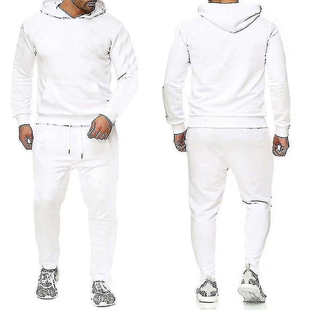 Ensemble 2 Pcs/ensemble Survêtement D\'entraînement Physique pour Hommes Pantalon de Sport Décontracté Haut Survêtement Ensemble à Capuche -zz