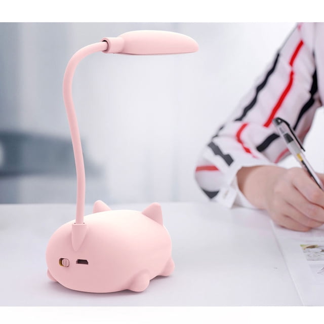 maskred Lampe de Bureau LED avec Port USB et Luminosité Réglable Petite Lampe de Bureau pour Enfants Lampe de Bureau Mignonne Lampe de Bureau LED Lampe de Bureau Chat Vert