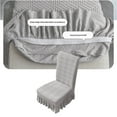 thumbnail image 6 of Weloille Stretch Dining Room Chair Covers with Skirt, Spandex Fabric, Washable Seat Protectors for Kitchen, Wedding and Banquet Decor, Fits Kids and Adults, Full Back Coverage, 6 of 8