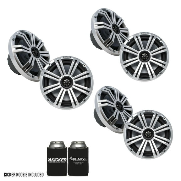 Kicker 8" Silver Marine LED Speakers - 3-Pairs of OEM replacement speakers