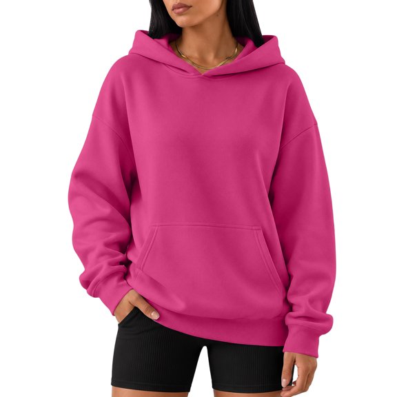 Garbnen Fleece Hoodies for Women Long Sleeve Women Sweatshirt Cozy Fall Winter Warm Oversized Trendy Womens Pullover with Pocket S