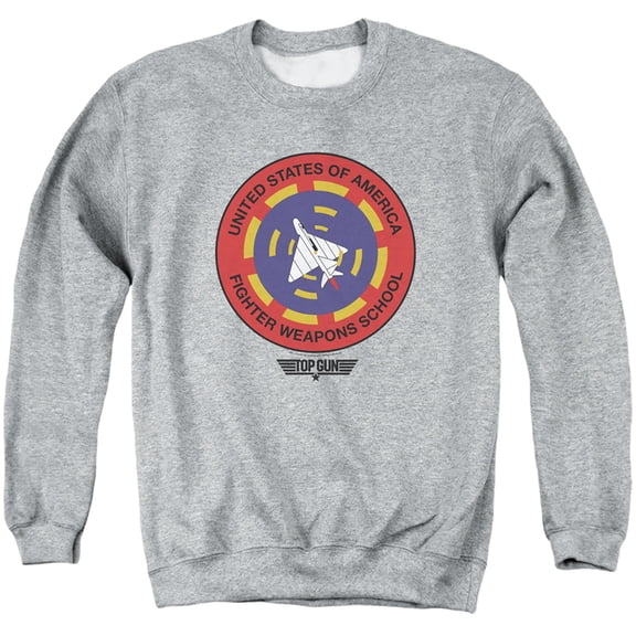 Top Gun Fighter Weapons School Unisex Adult Crewneck Sweatshirt for Men and Women, Athletic Heather, Large