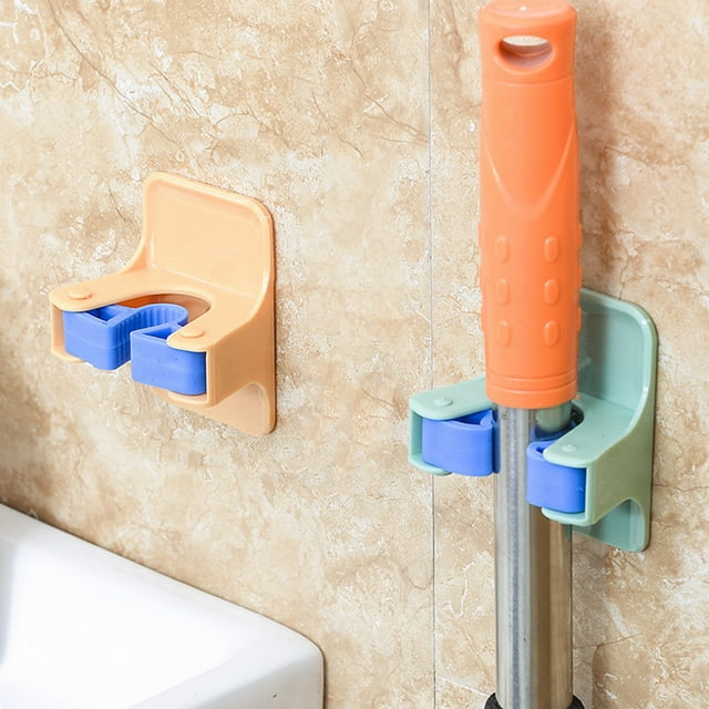 Support de Vadrouille Sans Trace Adhésif Mural Porte-Brosse; Support de Balai Porte-Balai Rangement Cuisine Salle de Bain Organisateur de Vadrouille