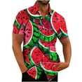 thumbnail image 2 of Xysaqa Mens Dress Shirts Mens Graphic T-Shirts Hawaiian Shirt Men Big & Tall Cool Watermelon Print Shirts Merns Casual Short Sleeve Button Up T-Shirt Summer Party Beach Tshirt S-5Xl Men Shirts Casual, 2 of 4