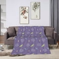 thumbnail image 6 of DouZhe Ultra-Soft Micro Fleece Lightweight Flannel Bed Blanket, Violet Floral Lavender Print Cozy Warm Throw Blankets, 60"x50", 6 of 7