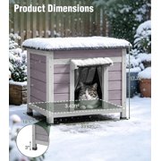 Aivituvin Heated Outdoor Cat House with Heater and Insulated Liner Weatherproof Insulated Feral Cat Shelter for Winter