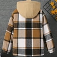 thumbnail image 2 of BFHHYA Boys Girls Sherpa-lined Plaid Hoodie Kids Teen Fall Winter Zip-Up Casual Hooded Jacket Long Sleeve Outerwear with Pockets for Playdates (4-15Y), 2 of 5
