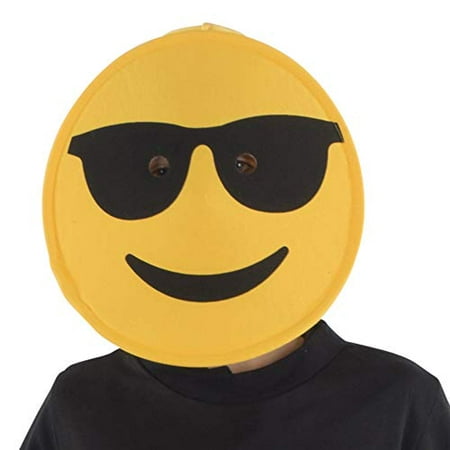 Dress Up America Sunglasses Emoji Mask Adults, Funny Head Mask Accessory (one Size)
