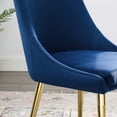 thumbnail image 7 of Contemporary Modern Urban Designer Dining Kitchen Room Side Dining Chair, Velvet Fabric Metal Steel, Navy Blue, 7 of 7