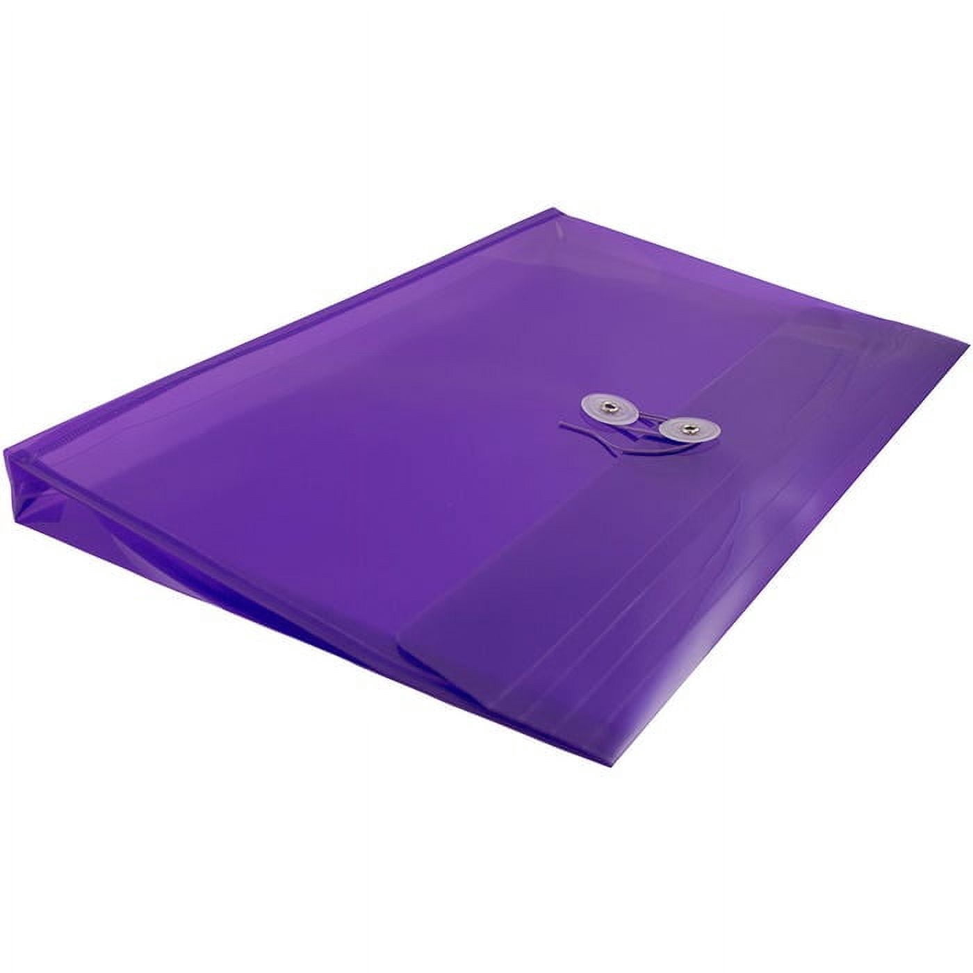 JAM Paper Plastic Envelopes with Button & String Tie Closure, Legal Booklet, 9 3/4 x 14 1/2, Purple, 3/Pack