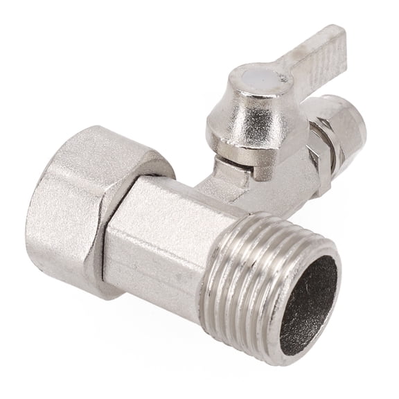 All Metal RO Water Line Adapter 1/2" To 1/4" With Ball Valve, Chrome-Plated Brass Angle Stop Valve For Reverse Osmosis Systems