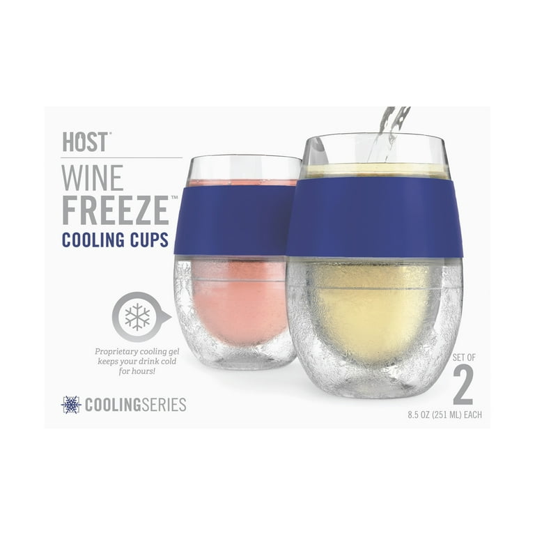 Host Wine Freeze Cooling Cups - Set of 2 Blue