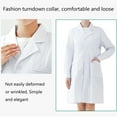 thumbnail image 4 of Women Long Sleeve V Neck Button Down Long Dress Coat White Jacket With Pocket winter coats for women, 4 of 8