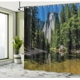 thumbnail image 5 of Ambesonne Nature Shower Curtain, Granite Cliff River, 69"Wx84"L, Green Blue, 5 of 5