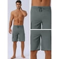 thumbnail image 4 of DARING DIVA Men's Solid Color Side Pockets Lining Summer Board Shorts 32 Gray, 4 of 6