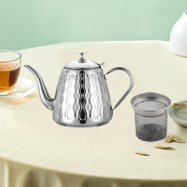 Tetera de acero inoxidable Macarena para estufa, calentamiento rápido de 1,5 l, cocina al aire libre, estufas eléctricas, cocina de inducción Plata