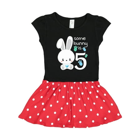 

Inktastic Somebunny is Five- 5th Birthday Bunny Gift Toddler Girl Dress