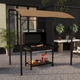 thumbnail image 2 of Outsunny 7' x 5' BBQ Grill Gazebo Tent with Steel Frame Hooks Dark Brown, 2 of 10