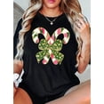 thumbnail image 1 of Playera estampada para mujer, divertida e inspiradora, novedosa, informal, de manga cortaCreative Bow Candy Pattern Printed Women'S Trendy Round Neck Short Sleeve, Simple Casual Sports T-Shirt, Comf, 1 of 6