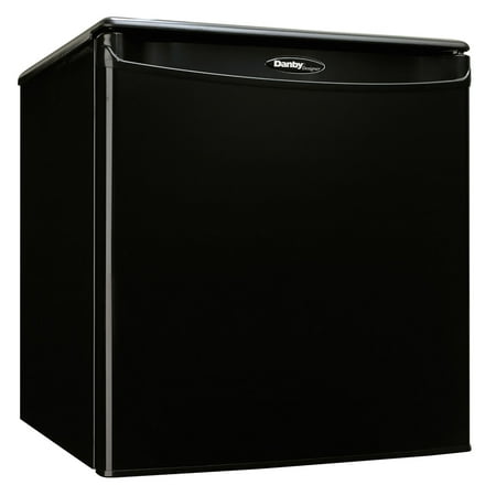Danby Designer 1.7 Cubic Foot Steel Home Mini Fridge Compact Refrigerator, Black