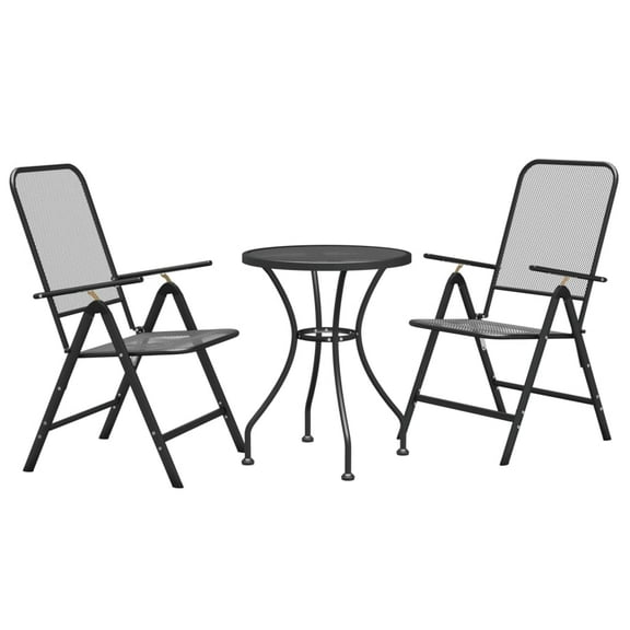 vidaXL Patio Dining Set Expanded Metal Mesh Anthracite Outdoor Furniture Set