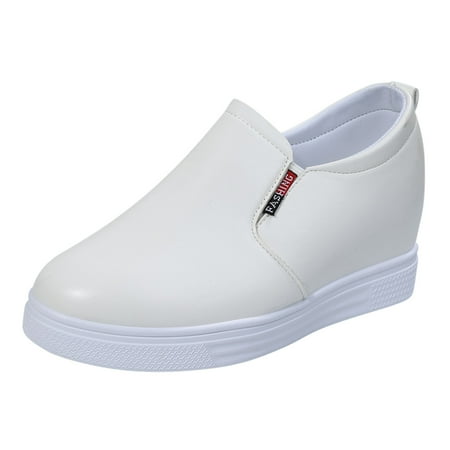 

GWAABD Non Slip Shoes for Women Casual Women s Non Slip Solid Color Slip On Thick Sole Breathable Work Single Shoes