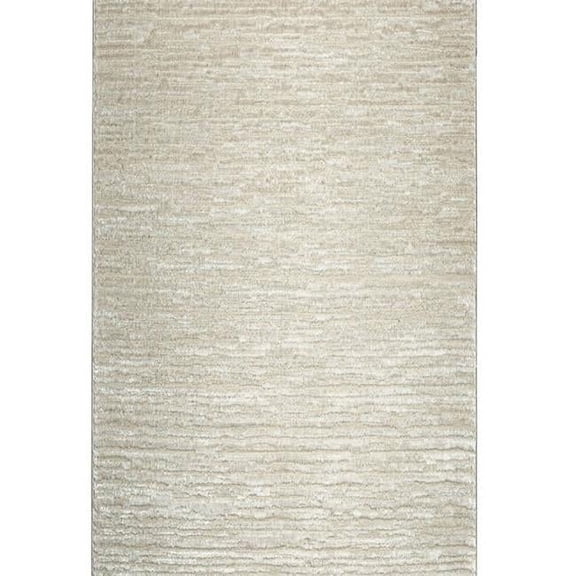 Davide 1228 Transitional Striated Beige Indoor Runner Polypropylene Blend Rug 2'2" x 7'7"