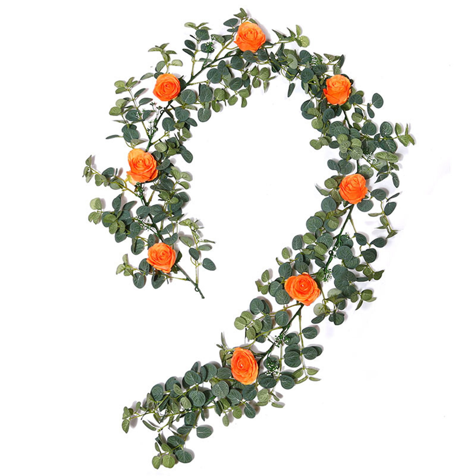 Artificial Rose Vine Fake Flower Garland Decorations Hanging Eucalyptus