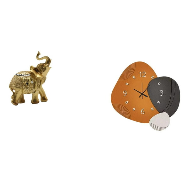Figura de escritorio,Estante de estatua de elefante para escritorio,oficina,decoración del hogar,Reloj de pared,Reloj de pared moderno Reloj decorativo Reloj de pared,Reloj silencioso de
