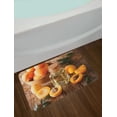 thumbnail image 2 of Apricot Bath Mat, Kernel Oil in Tiny Glass Bottle and Fresh Apricots on Table Print, Plush Bathroom Decor Mat with Non Slip Backing, 29.5" X 17.5", Apricot Burnt Orange, by Ambesonne, 2 of 2