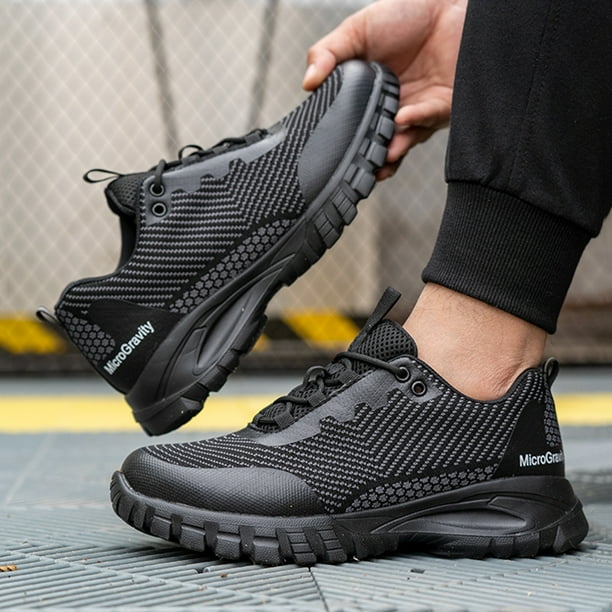 Zapatos casuales Zapatos de construccion con punta de acero transpirable para hombres y mujeres 36 negro DQrwqpou Tenis De Mujer Tenis De Hombre Walmart en linea
