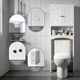 thumbnail image 6 of Over The Toilet Storage Cabinet with Open Shelf, Organizer with Adjustable Shelf and Double Doors,Over The Toilet Storage Shelf Free Standing- White, 6 of 9