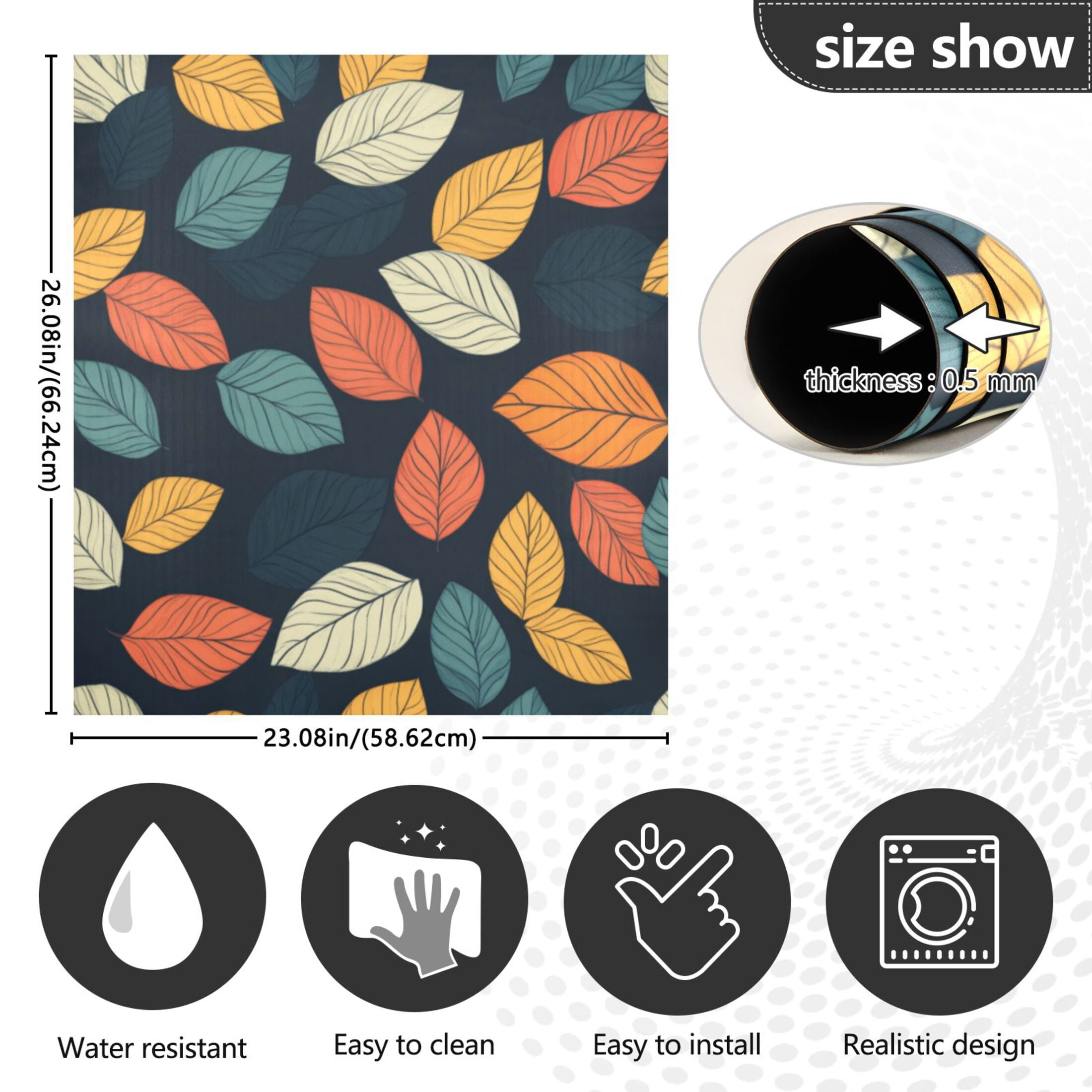 Dishwasher Magnetic Sticker 23x26 Inch Refrigerator Magnetic Sticker Washing Machine Magnetic Sticker Kitchen Panel Magnetic Sticker Home Decor Beautiful Coloured Leaves